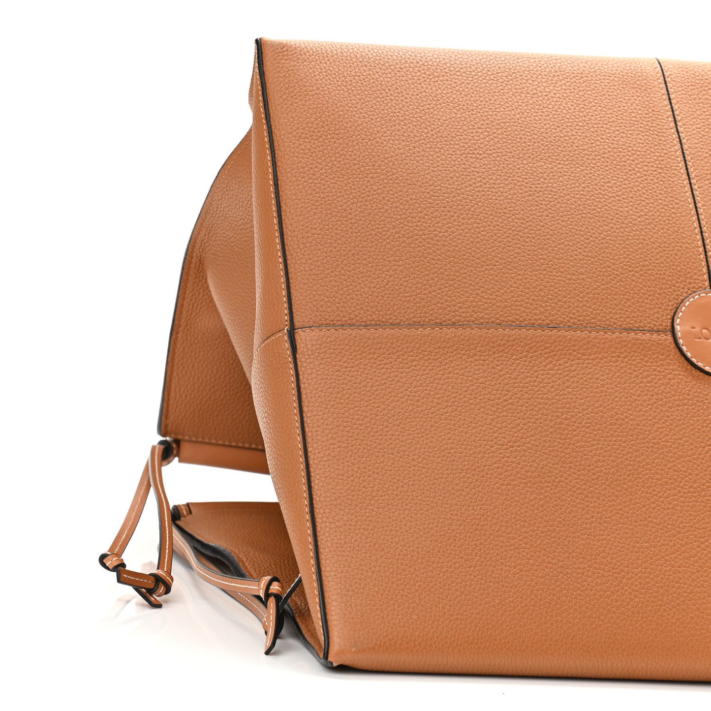 Grained Calfskin Cushion Tote Tan