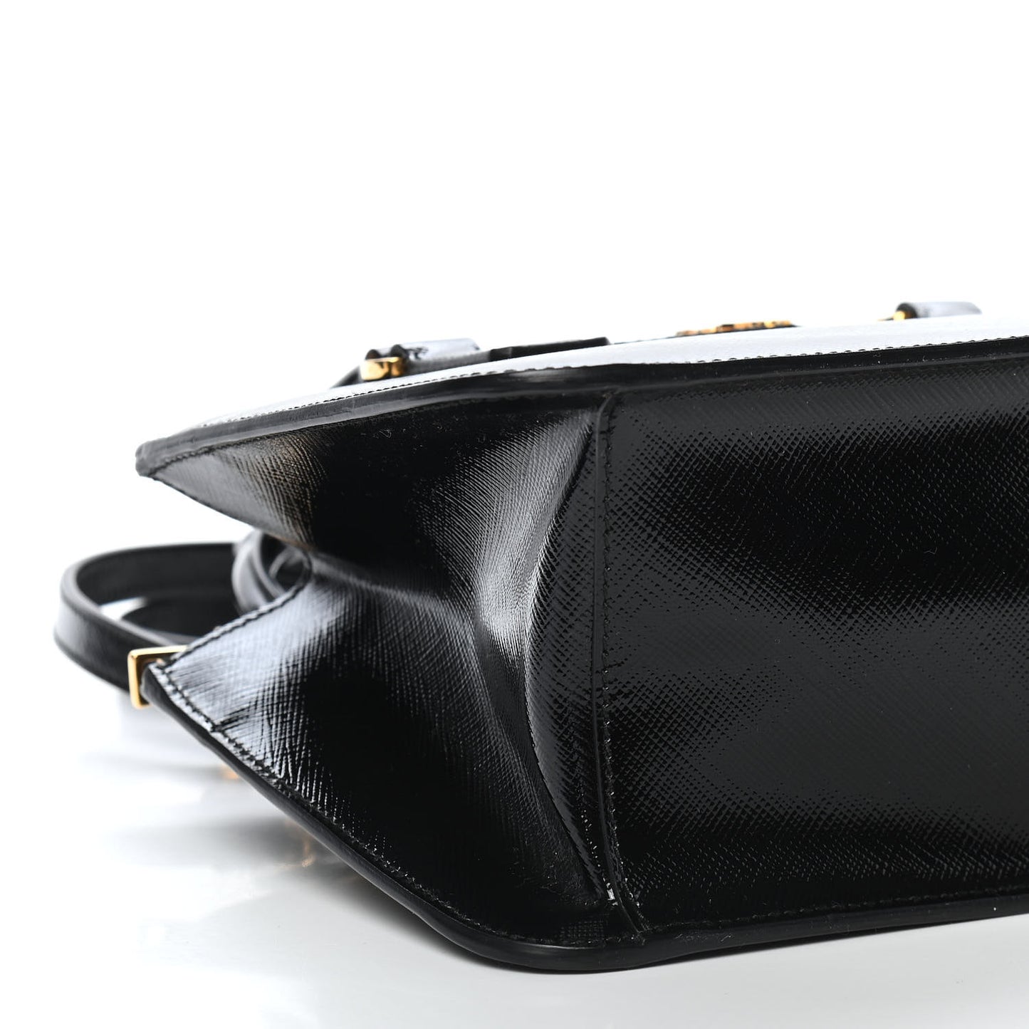 Saffiano Vernice Mini Galleria Double Zip Tote Black