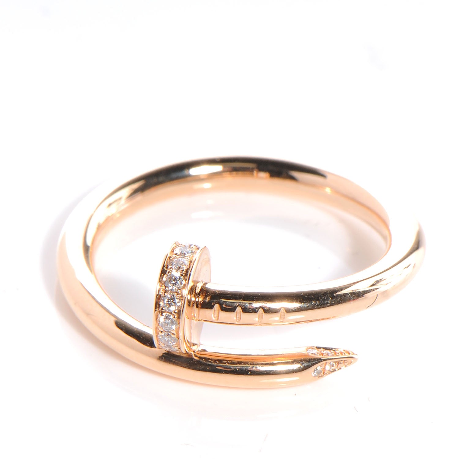 Cartier 18k Pink Gold Diamond Juste Un Clou Ring Size 62 10 1 of 5