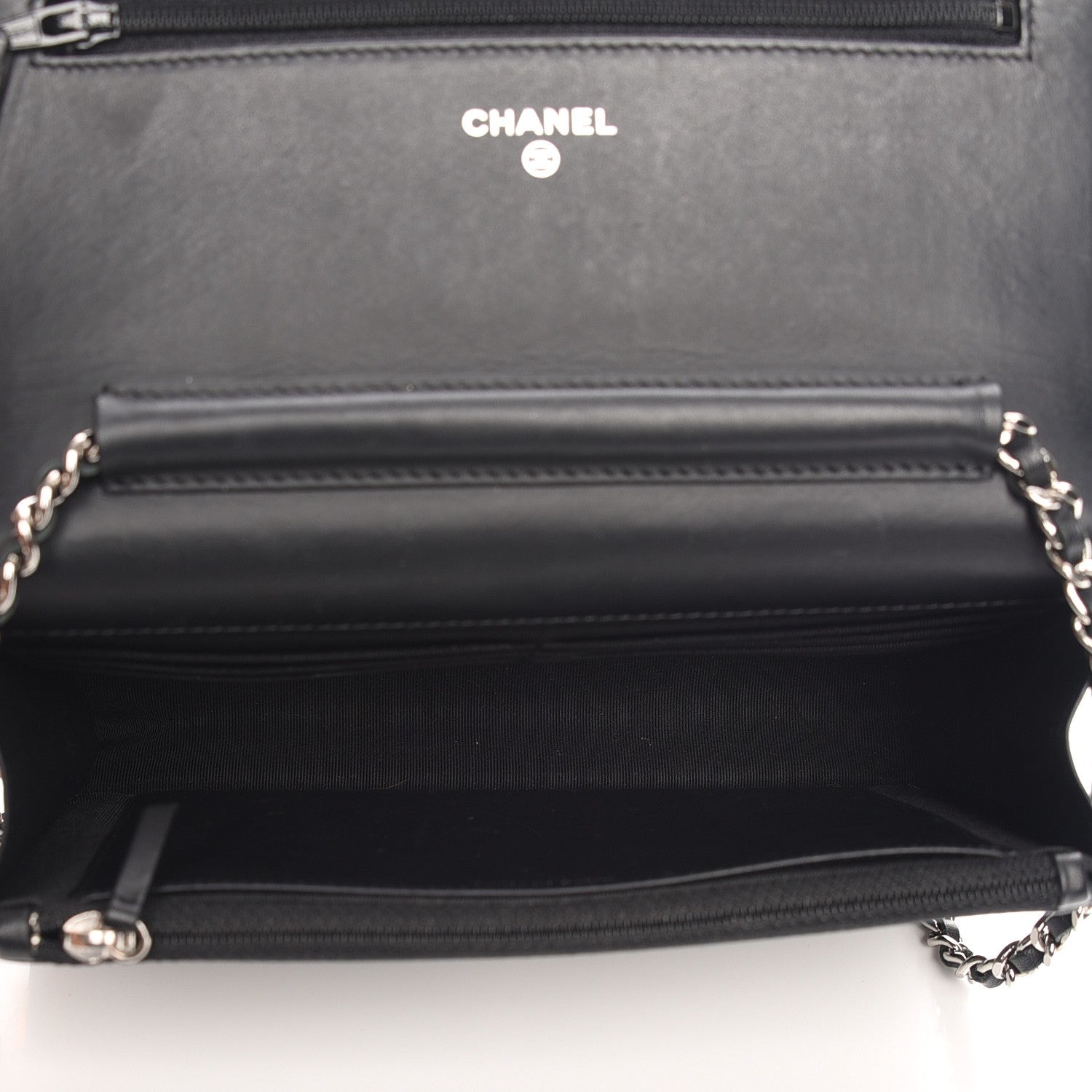 Chanel Patent Quilted Wallet On Chain WOC Black 5 of 9