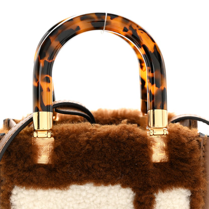 Fendi Shearling Plexiglass FF Mini Fendi Sunshine Shopper Tote Forresta White 8 of 10
