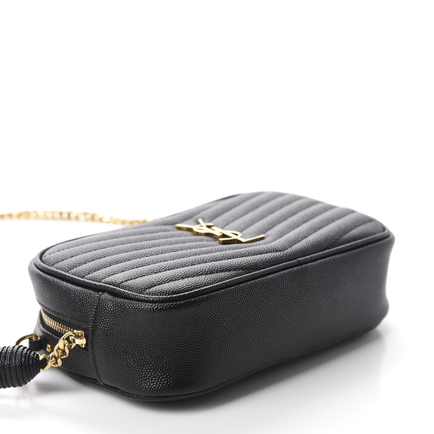 Saint Laurent Grain De Poudre Matelasse Monogram Mini Lou Camera Bag Black 4 of 11