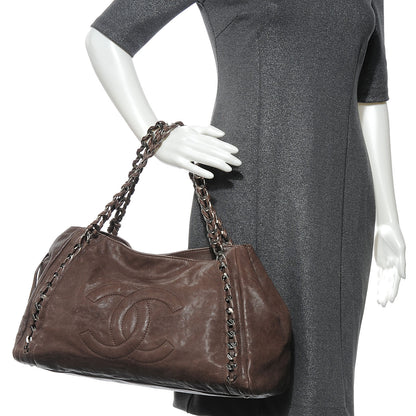 Chanel Leather Large Modern Chain Tote Brown 2 of 10