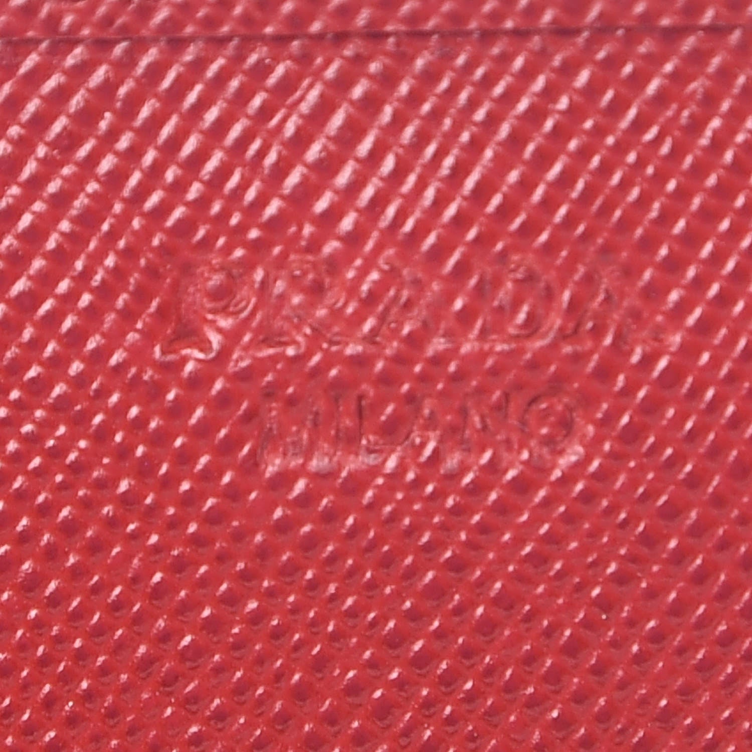 Prada Saffiano Metal Oro Chain Wallet Fuoco 6 of 8
