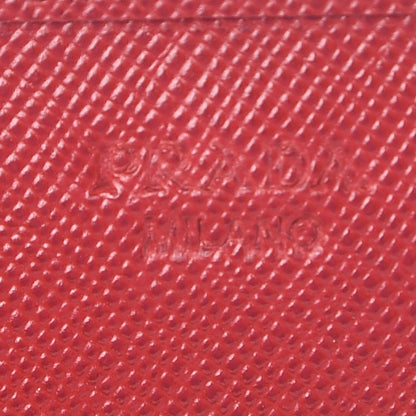 Prada Saffiano Metal Oro Chain Wallet Fuoco 6 of 8