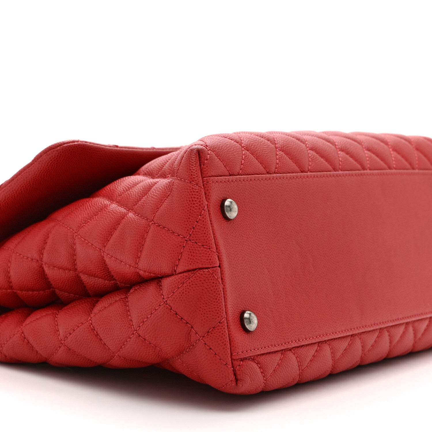 Chanel Caviar Quilted Medium Coco Handle Flap Red 9 of 10
