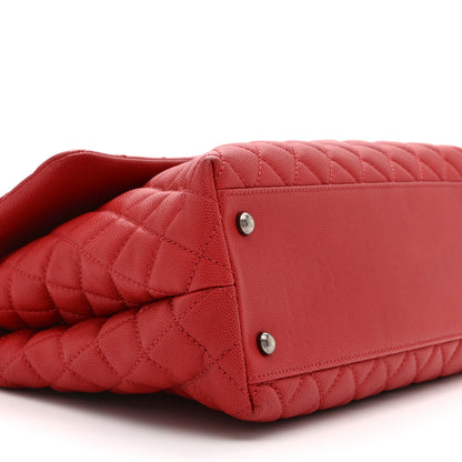 Chanel Caviar Quilted Medium Coco Handle Flap Red 9 of 10