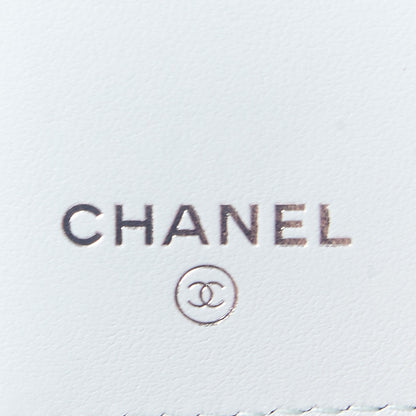 Chanel Caviar Quilted Classic 4 Key Holder Wallet Light Blue 6 of 9