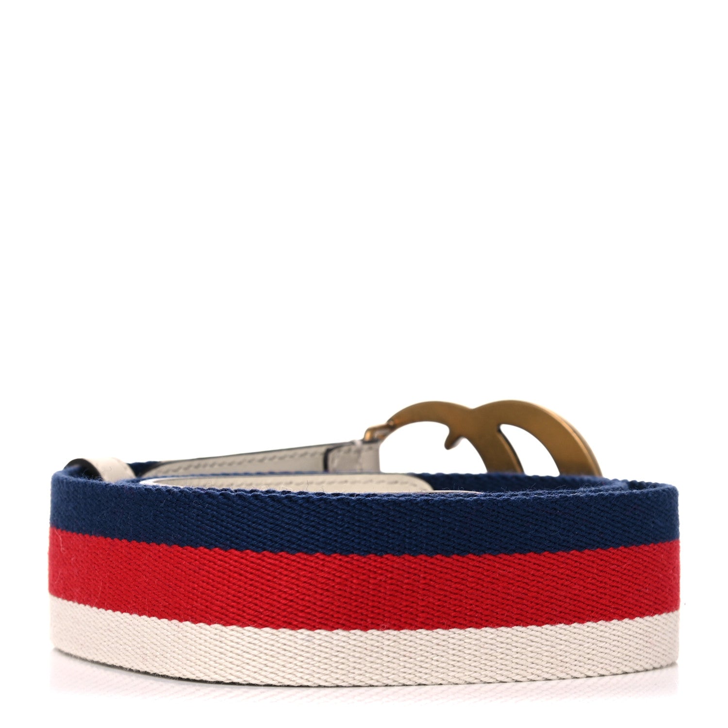 Gucci Nylon Calfskin Sylvie Web Double G 40mm Belt 90 36 Mystic White Hibiscus Red Maritime 2 of 5