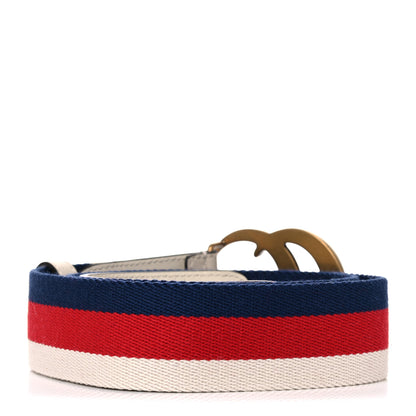 Gucci Nylon Calfskin Sylvie Web Double G 40mm Belt 90 36 Mystic White Hibiscus Red Maritime 2 of 5