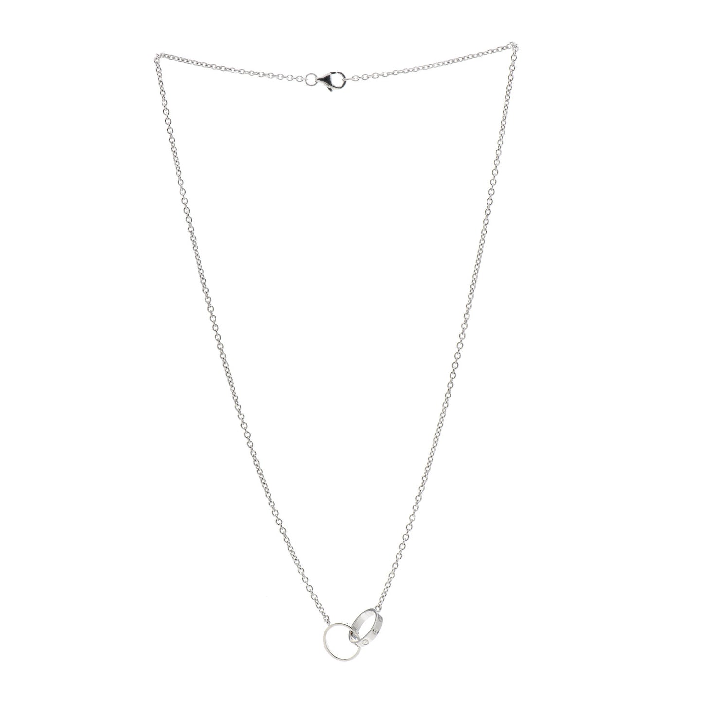 18K White Gold Interlocking LOVE Necklace