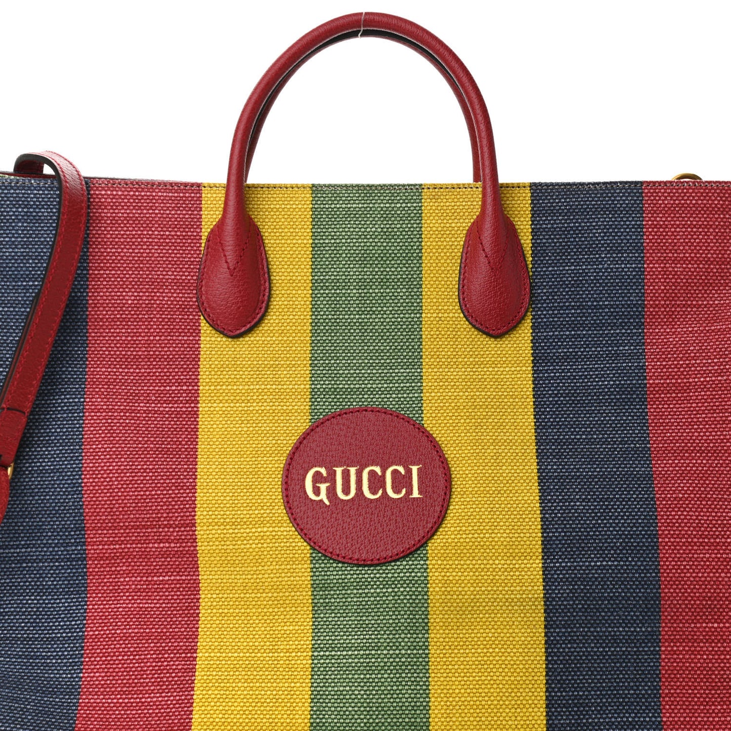Canvas Marley Stripe Script Logo Large Gucci 100 Tote Bag Multicolor