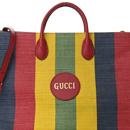 Gucci Canvas Marley Stripe Script Logo Large Gucci 100 Tote Bag Multicolor 8 of 10