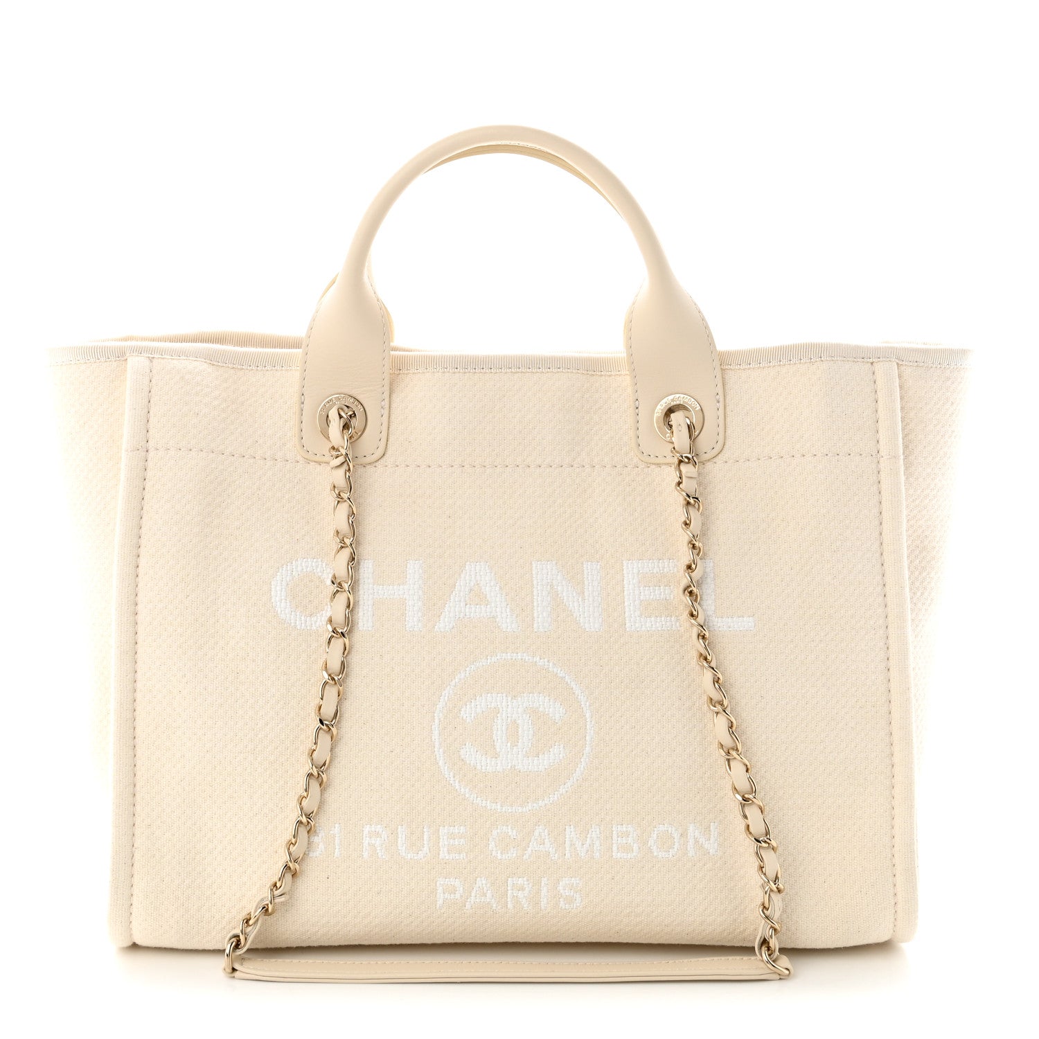 Chanel Mixed Fibers Small Deauville Tote White 1 of 11