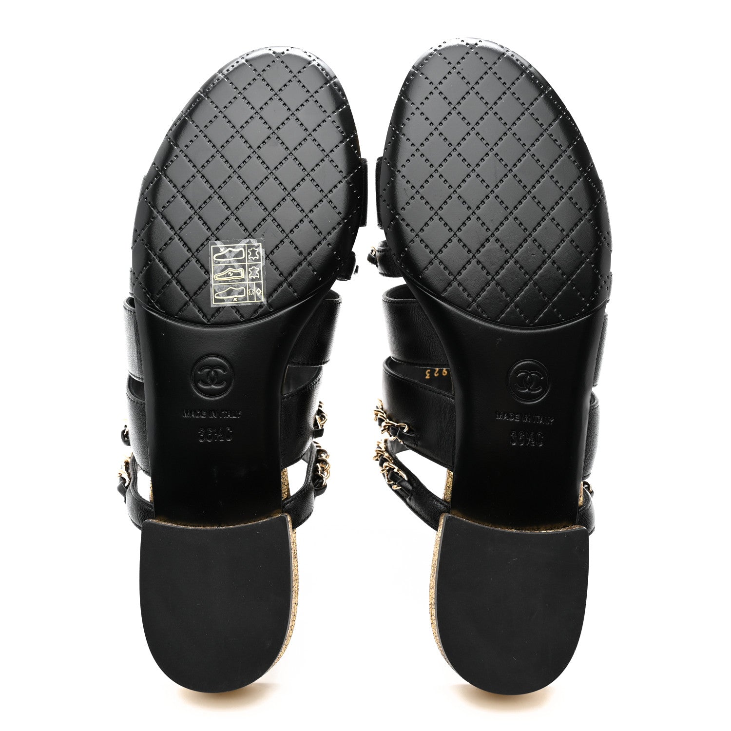 Chanel Lambskin Chain Mule Sandals 36.5 Black 5 of 8