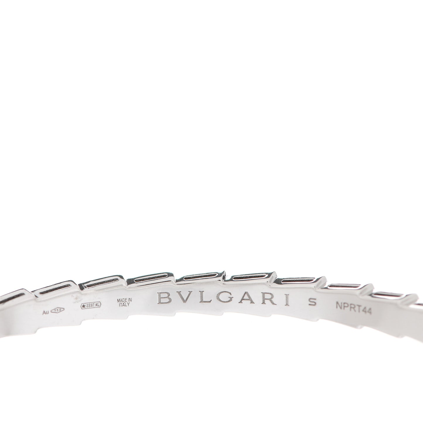 18K White Gold Diamond Serpenti Viper Bangle Bracelet S