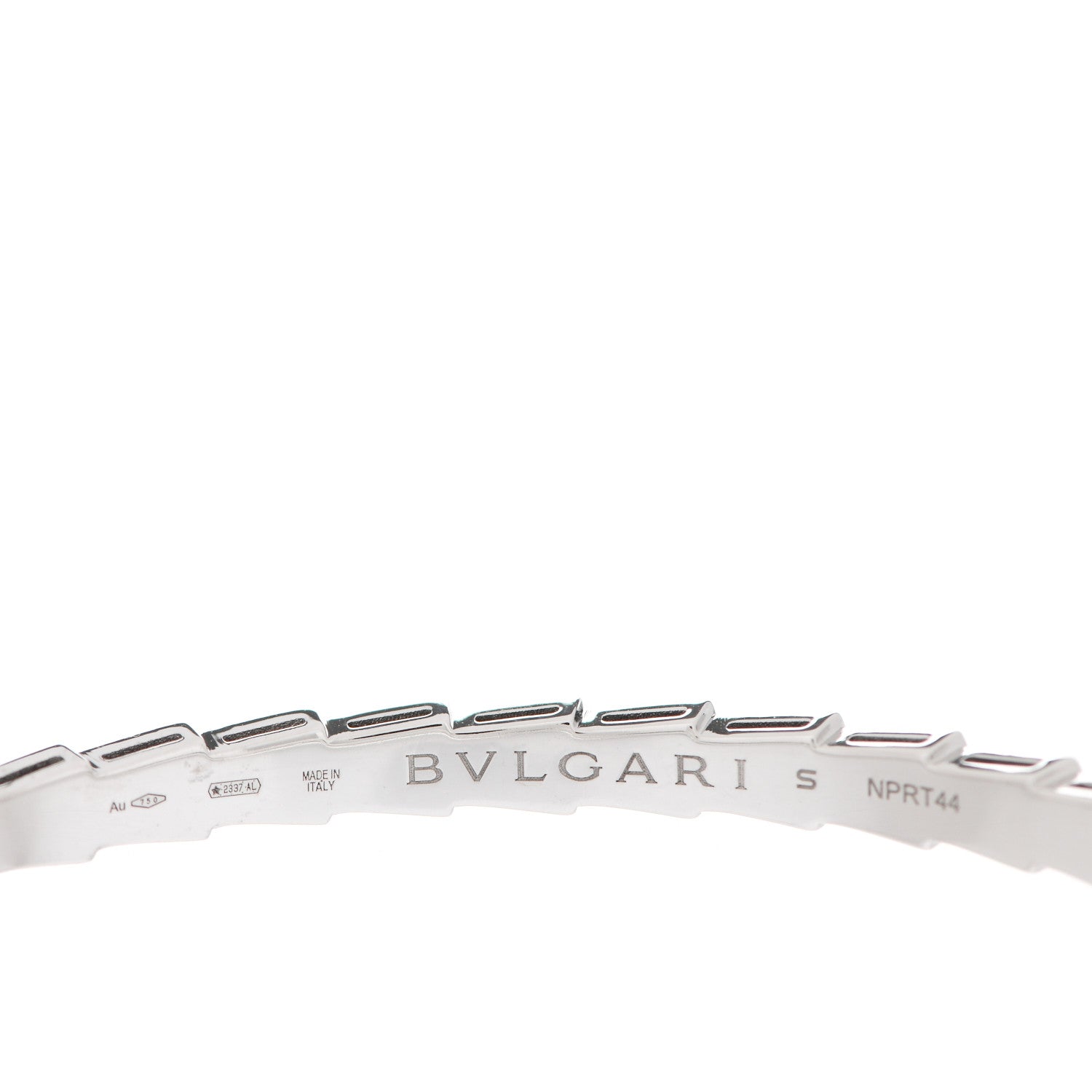 Bulgari 18K White Gold Diamond Serpenti Viper Bangle Bracelet S 3 of 4