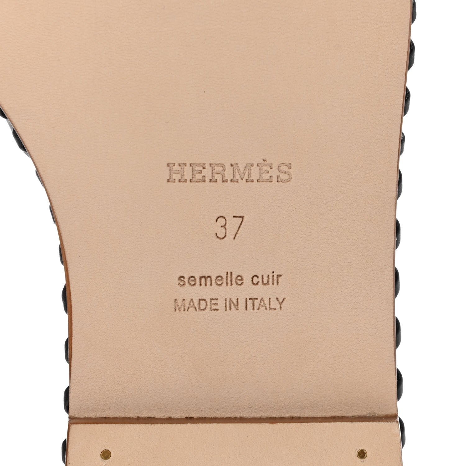 Hermes Box Calfskin Braided Oran Sandals 37 Black 6 of 9