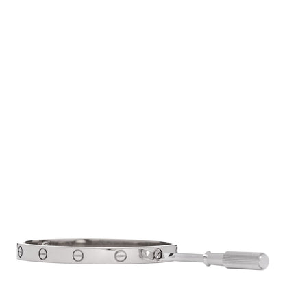 Cartier 18K White Gold LOVE Bracelet 18 3 of 9