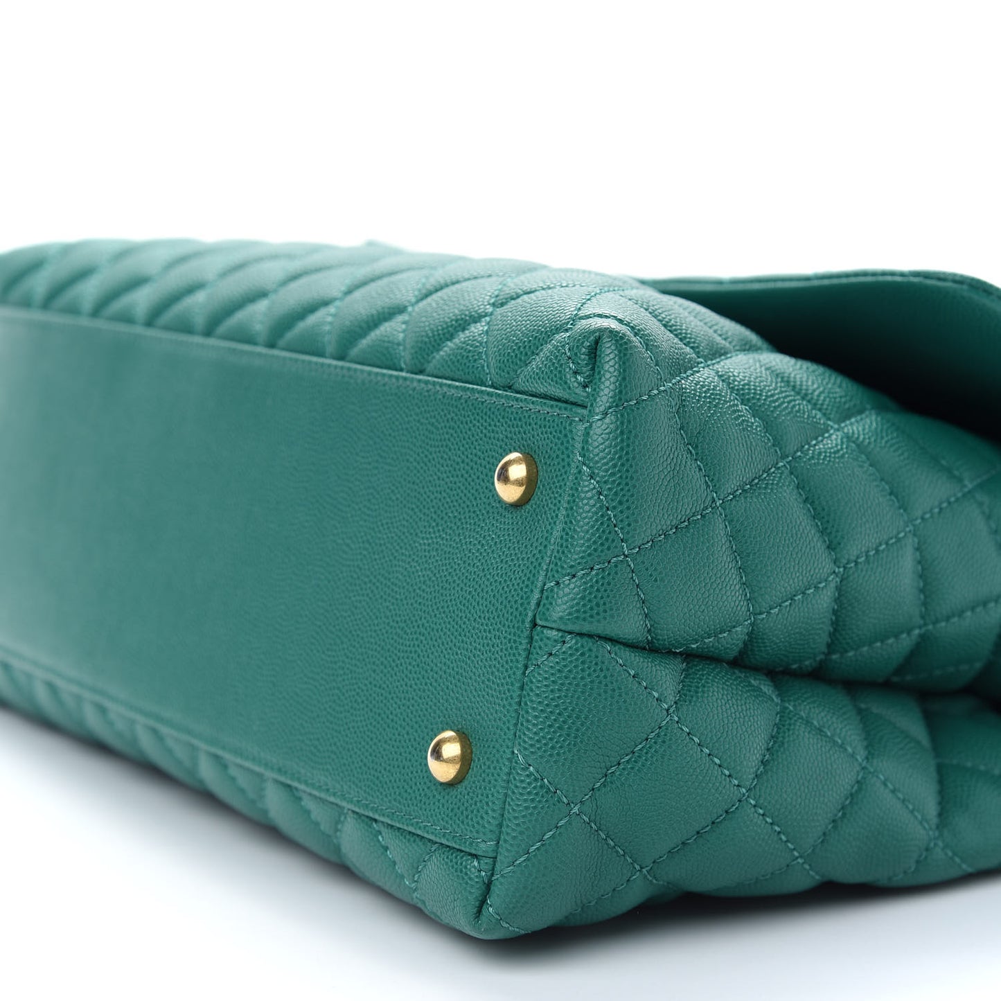 Caviar Quilted Medium Coco Handle Flap Green