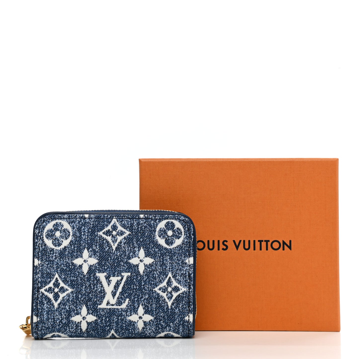 Denim Monogram Jacquard Zippy Coin Purse Bleu