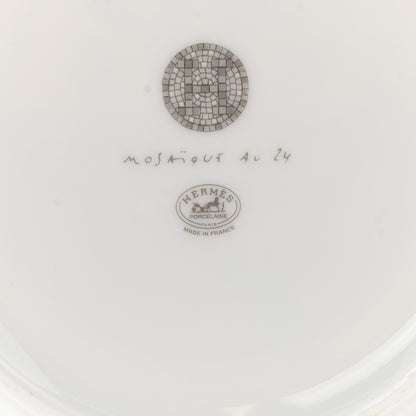 Hermes Porcelain Mosaique Au 24 Breakfast Cup And Saucer Set Of 2 Platine 6 of 10
