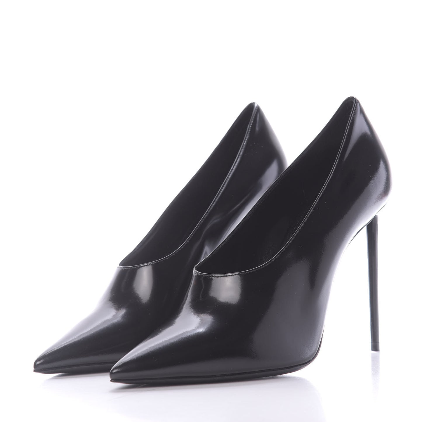 Patent Calfskin Teddy High Vamp 105 Pumps 38 Black