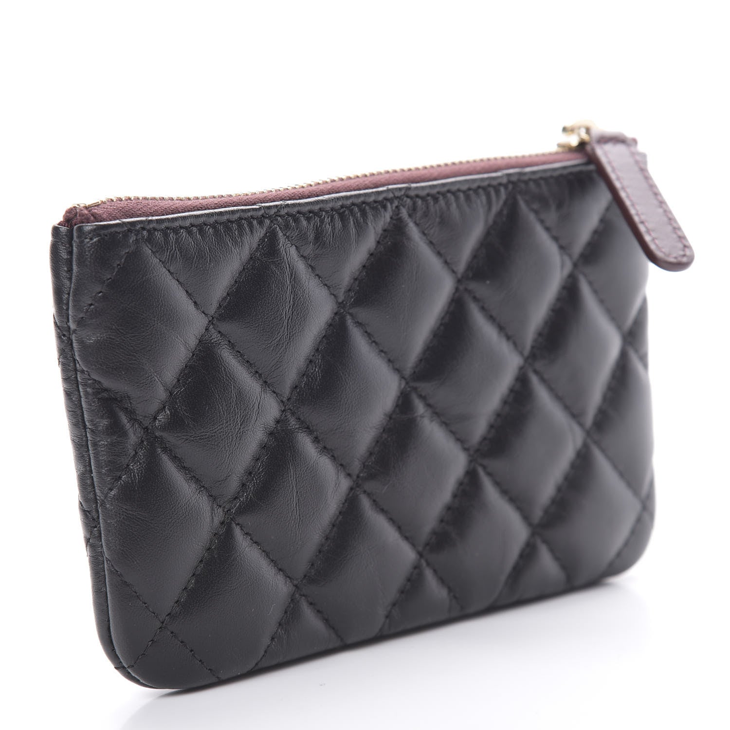 Chanel Aged Calfskin Quilted Small Lucky Charms Cosmetic Case Black 3 of 10