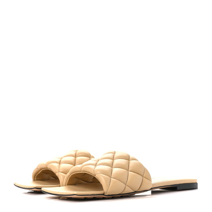 Bottega Veneta Nappa Matelasse Padded Flat Sandals 38 Cane Sugar 3 of 7