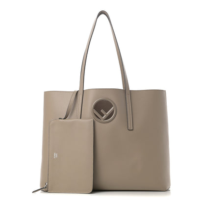 Fendi Vitello Vienna Enamel F is Fendi Shopping Tote Tortora Taupe 1 of 11