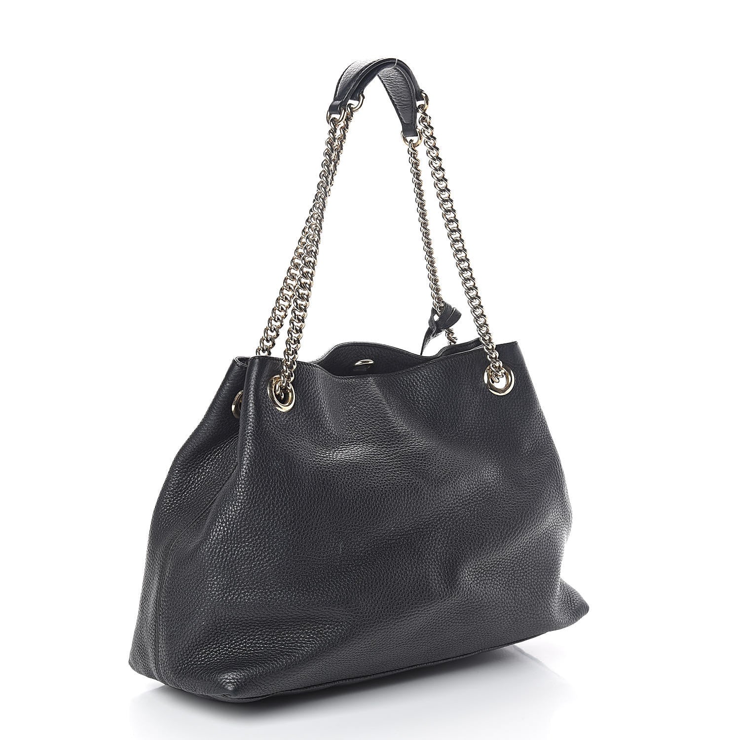 Gucci Pebbled Calfskin Medium Soho Chain Shoulder Bag Black 3 of 10