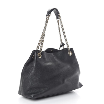 Gucci Pebbled Calfskin Medium Soho Chain Shoulder Bag Black 3 of 10