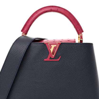 Louis Vuitton Ostrich Capucines BB Bleu de France Berry Red 6 of 9