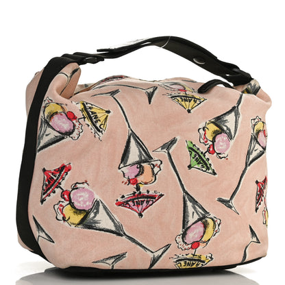 Chanel Cotton Canvas Printed Hobo Pink Multicolor 4 of 14