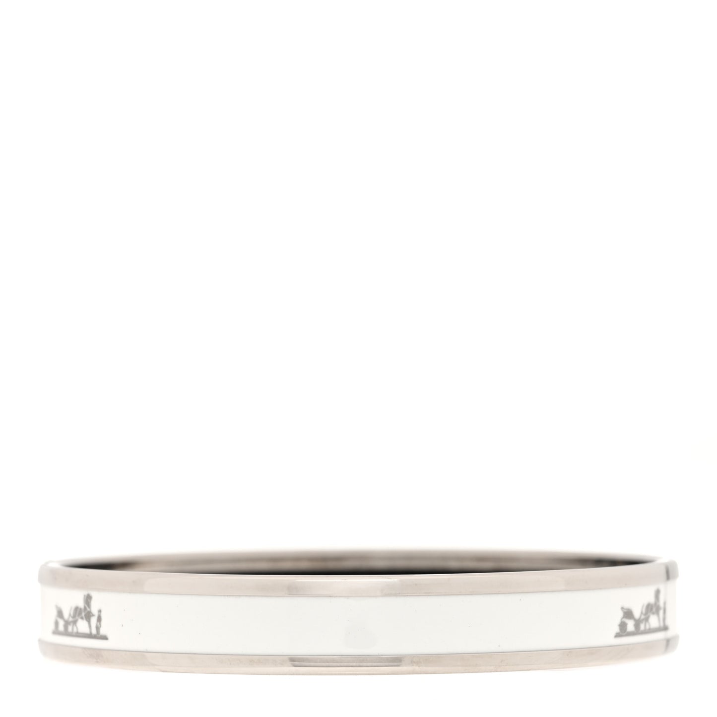 Enamel Printed Narrow Caleche Bracelet 62 White