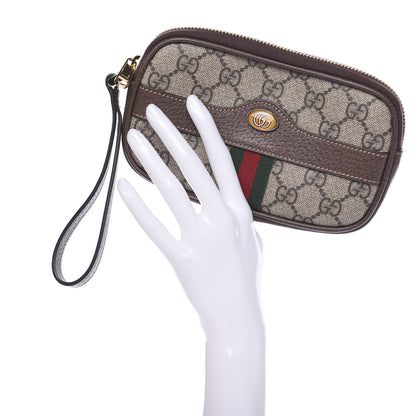 Gucci GG Supreme Monogram Ophidia Phone Case Wristlet Brown 2 of 7