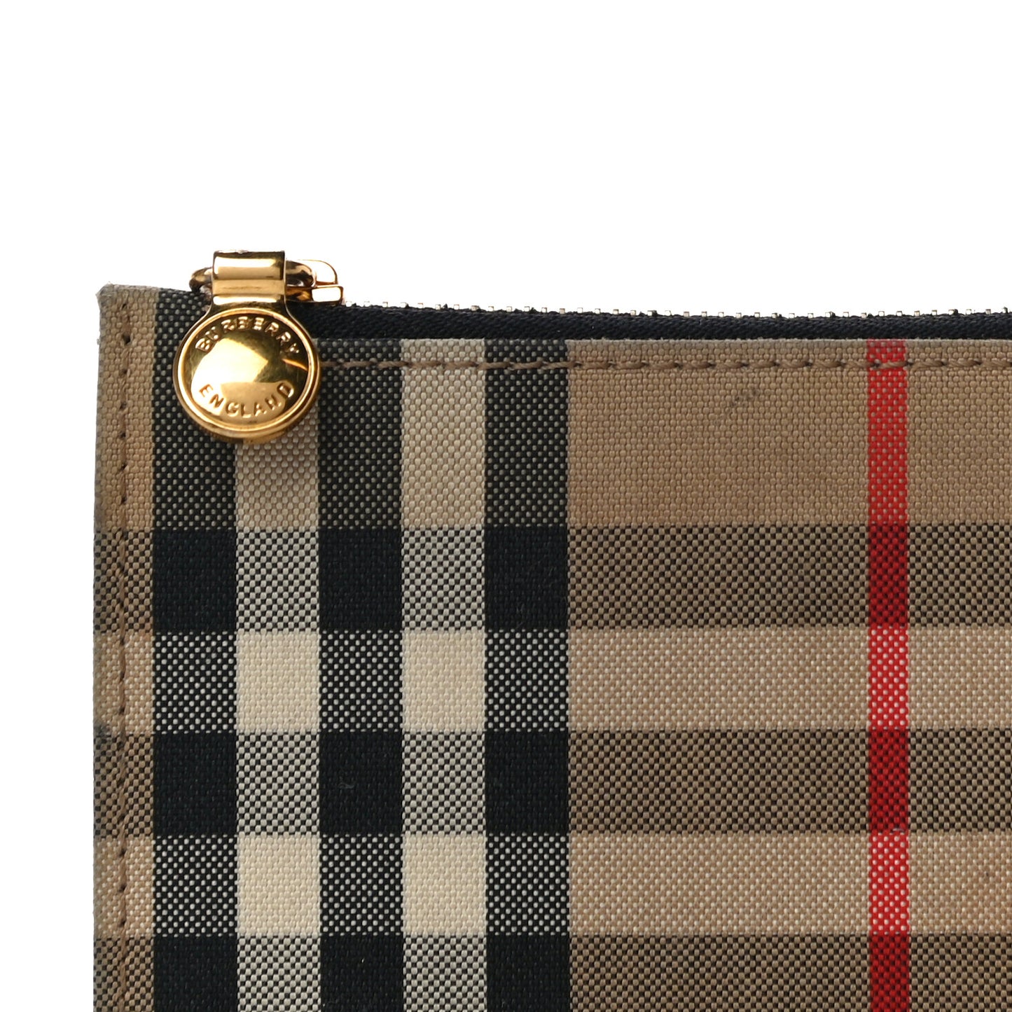 Vintage Check Calfskin Coin Case Card Holder Black