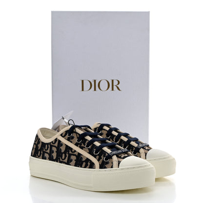Christian Dior Canvas Oblique Walk'N'Dior Low Top Sneakers 36.5 Deep Blue 9 of 9