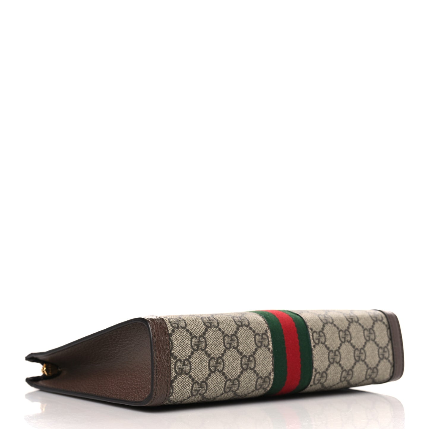 GG Supreme Monogram Web Ophidia Pouch Brown