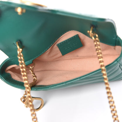 Gucci Calfskin Matelasse Super Mini GG Marmont Shoulder Bag Emerald Green 5 of 11