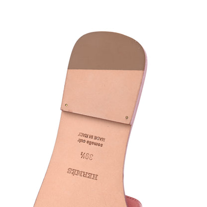 Hermes Chevre Oran Sandals 39.5 Rouge Blush 14 of 14