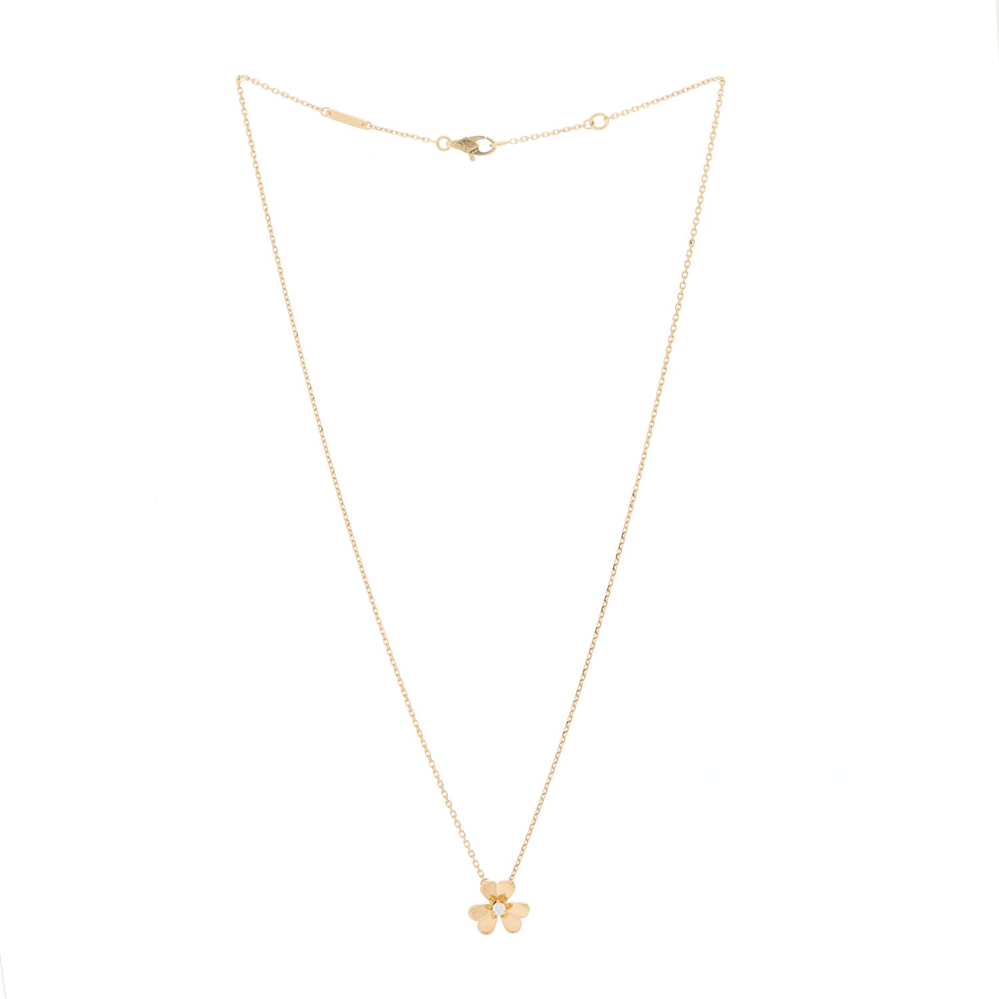 18K Yellow Gold Diamond Mini Frivole Pendant Necklace