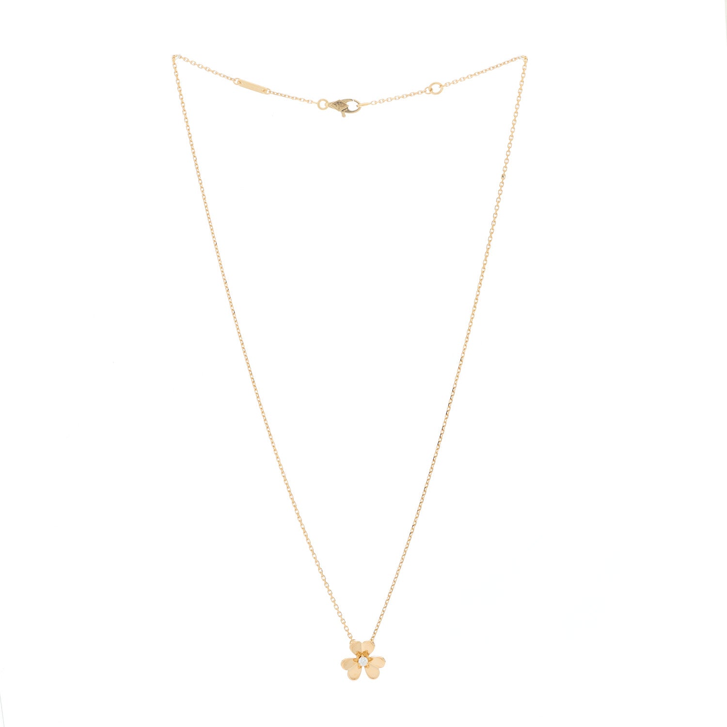 Van Cleef & Arpels 18K Yellow Gold Diamond Mini Frivole Pendant Necklace 2 of 6