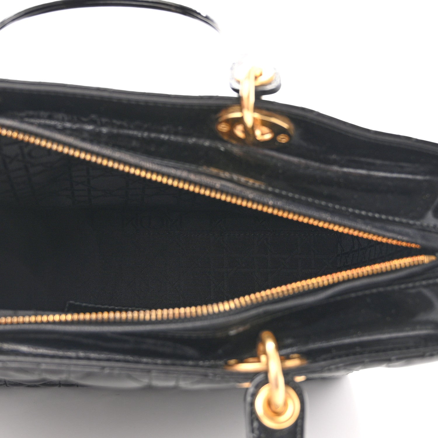 Christian Dior Patent Cannage Large Lady Dior Black 5 of 10