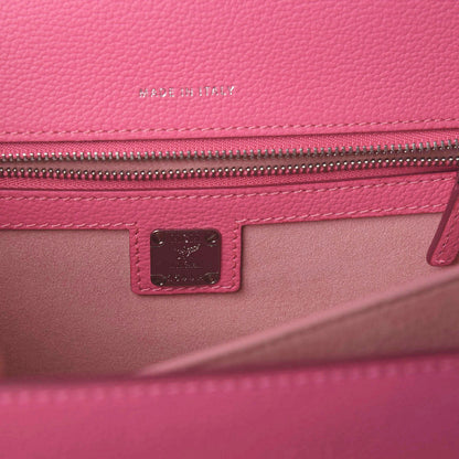 MCM Grained Calfskin Medium Patricia Park Avenue Satchel Sugar Pink 6 of 9
