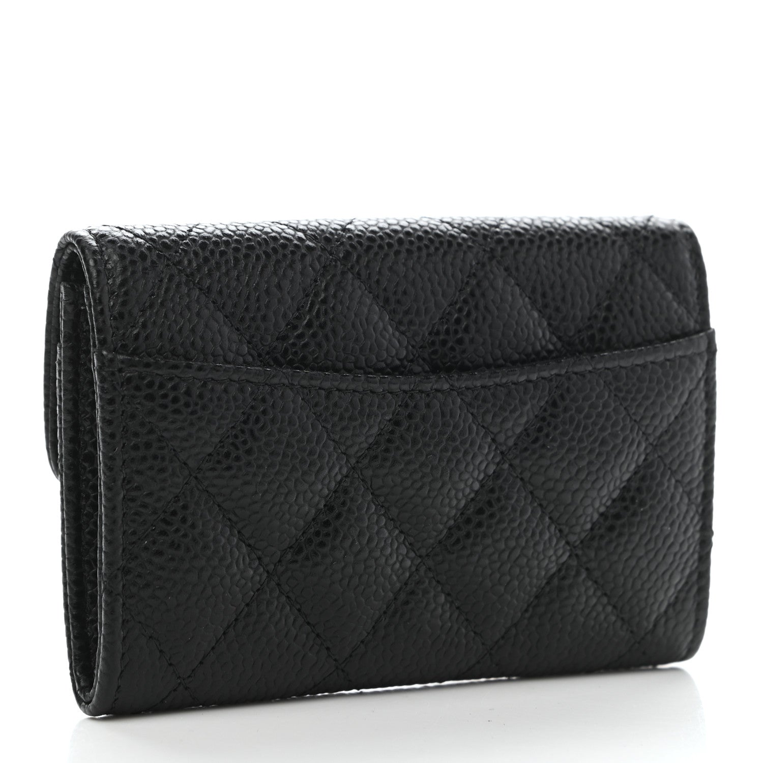 Chanel Caviar Quilted Flap Card Holder Wallet Black 3 of 8