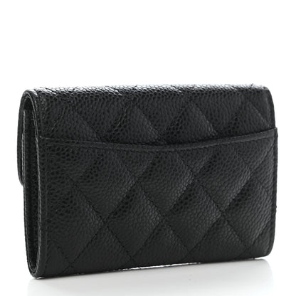 Chanel Caviar Quilted Flap Card Holder Wallet Black 3 of 8
