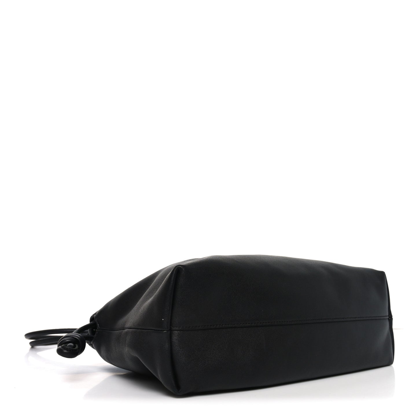 Mellow Nappa Medium Donut Chain Flamenco Knot Clutch  Black