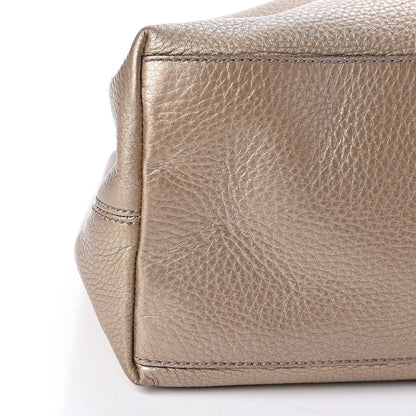 Gucci Metallic Pebbled Calfskin Medium Soho Chain Shoulder Bag Golden Beige 11 of 12