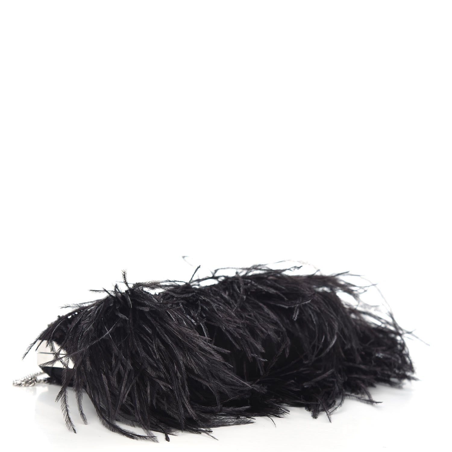 Jimmy Choo Satin Feather Crystal Embellished Celeste Clutch Black 4 of 7